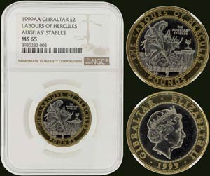 GIBRALTAR: 2 Pounds (1999 AA) in ... 