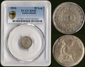 30 new Obols (1834) in silver with ... 