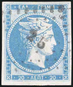 GREECE: 20l. blue, used. Fine-very ... 