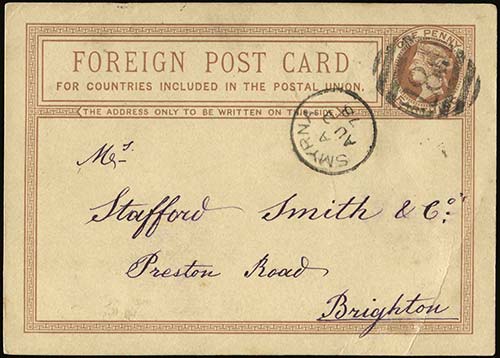 British postal card FOREIGN POST ... 