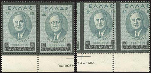 GREECE: 60dr 1945 Roosevelt, final ... 