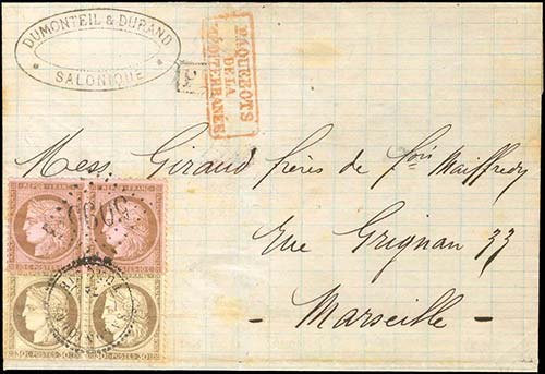 1874 EL franked with 10c. and 30c. ... 