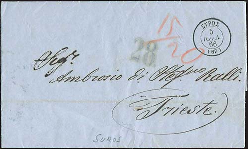 1866 EL posted without stamp from ... 