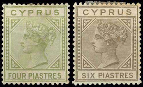 CYPRUS: 6pi olive-grey 1882 and ... 
