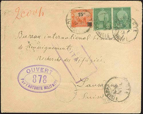 GREECE: Cover fr. with 2x5+15/10c. ... 