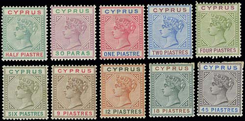 CYPRUS: 1894-96 4th QV definitive ... 