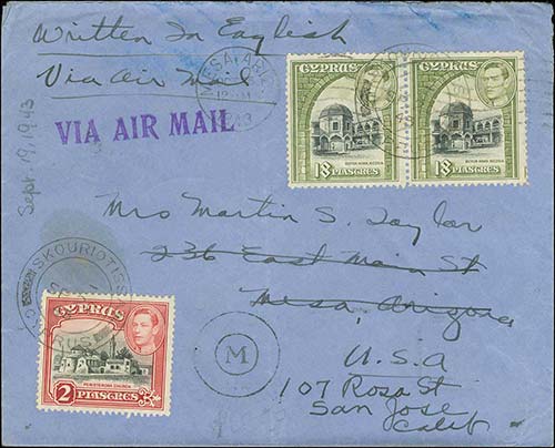 CYPRUS: Airmail cover fr. with ... 