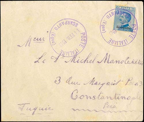 GREECE: Cover fr. with 25c ... 