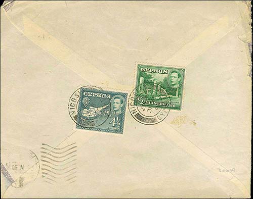 CYPRUS: Airmail cover fr. with 4 ... 