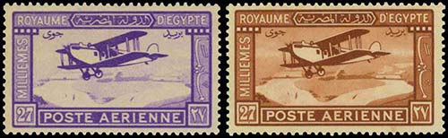 Egypt: 27m 1926 lilac and 27m 1929 ... 