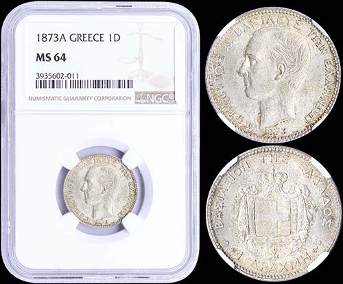 GREECE: 1 Drachma (1873 A) (type ... 