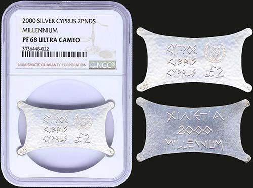 CYPRUS: 2 Pounds (2000) in silver ... 