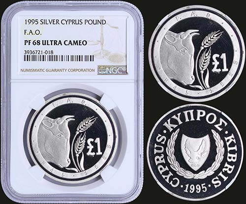 CYPRUS: 1 Pound (1995) in silver ... 