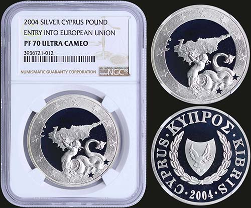 CYPRUS: 1 Pound (2004) in silver ... 