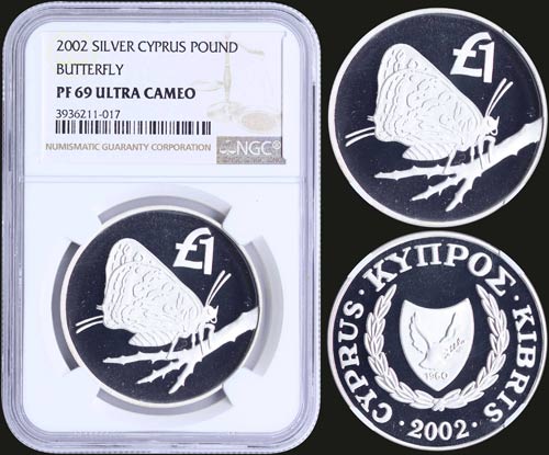 CYPRUS: 1 Pound (2002) in silver. ... 