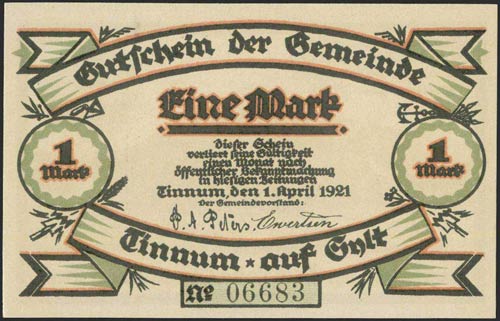 GERMANY: 1 Mark (1.4.1921) by ... 