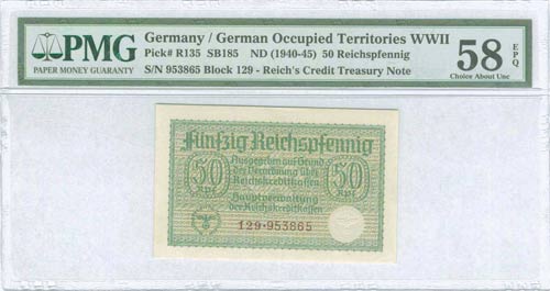 GREECE: 50 Reichspfennig (ND ... 