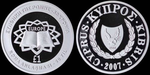 CYPRUS: 1 Pound (2007) in silver ... 