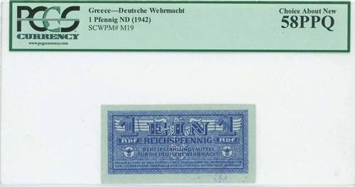 GREECE: 1 Reichspfennig (ND 1944) ... 