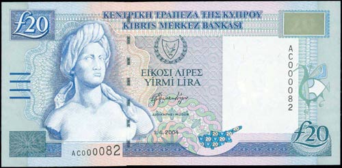 CYPRUS: 20 Pounds (1.4.2004) in ... 