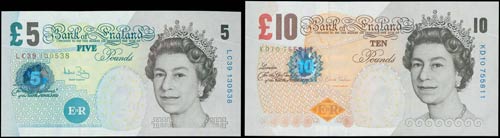 GREAT BRITAIN: Set of 2 banknotes ... 