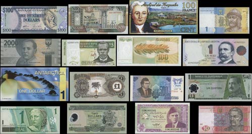 Set of 16 different banknotes from ... 