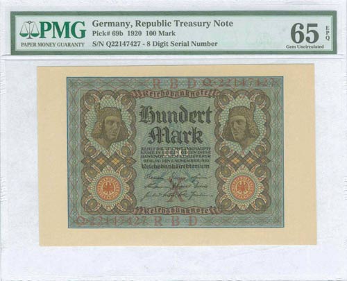 GERMANY: 100 Mark (1.11.1920) in ... 