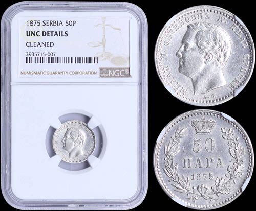 SERBIA: 50 Para (1875) in silver ... 