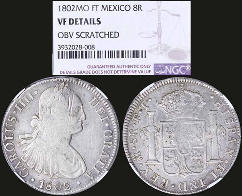 MEXICO: Set of 3 silver coins, 8 ... 
