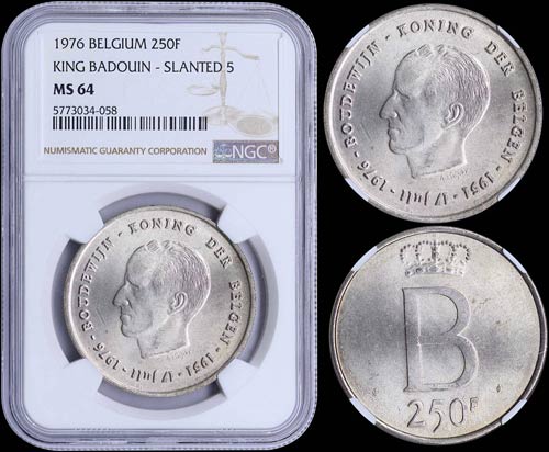 BELGIUM: 250 Francs (1976) in ... 