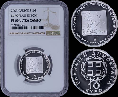 GREECE: 10 Euro (2003) in silver ... 