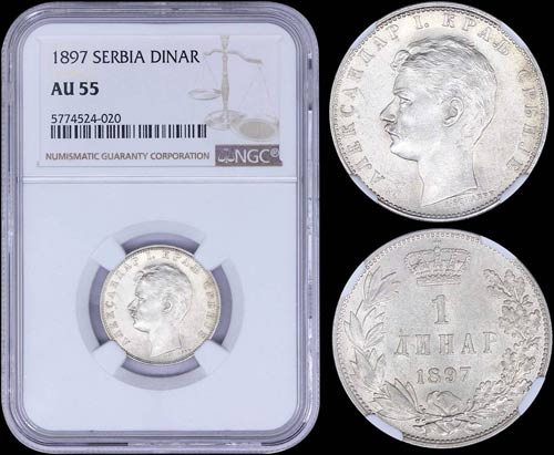 SERBIA: 1 Dinar (1897) in silver ... 