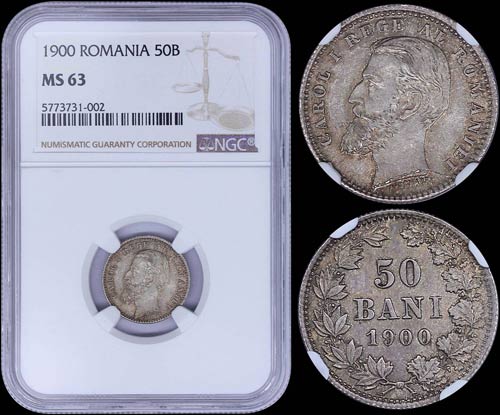 ROMANIA: 50 Bani (1900) in silver ... 