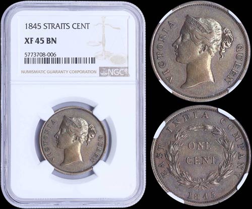 STRAITS SETTLEMENTS: 1 Cent (1845) ... 