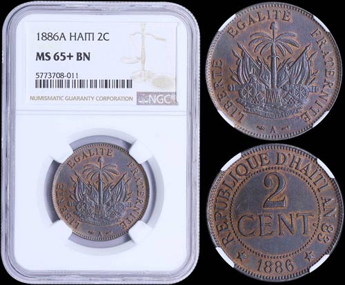 HAITI: 2 Centimes (1886 A) in ... 