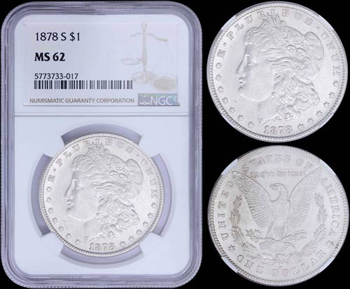 USA: 1 Dollar (1878 S) in silver ... 