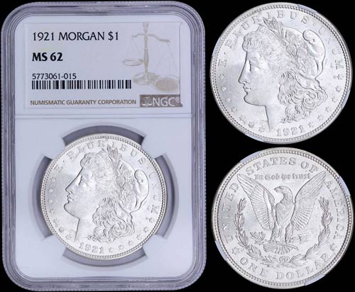 USA: 1 Dollar (1921) in silver ... 