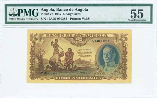 ANGOLA: 5 Angolares (1.1.1947) in ... 