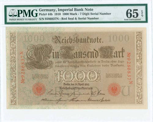 GERMANY: 1000 Mark (21.4.1910) in ... 
