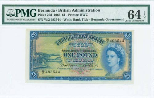BERMUDA: 1 Pound (1.10.1966) in ... 