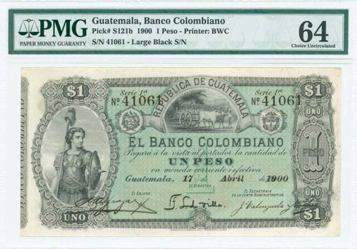 GUATEMALA: 1 Peso (17.4.1900) in ... 