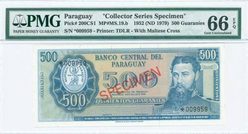 PARAGUAY: Specimen of 500 ... 