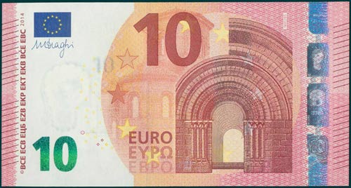 AUSTRIA: 10 Euro (2014) in red and ... 