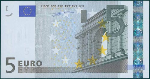 FRANCE: 2 x 5 Euro (2002) in grey ... 