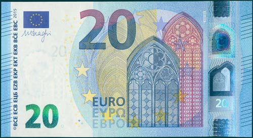 GERMANY: 20 Euro (2015) in blue ... 