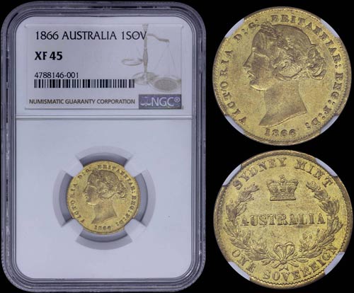 AUSTRALIA: 1 Sovereign (1866) in ... 
