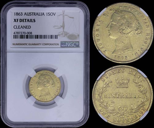AUSTRALIA: 1 Sovereign (1863) in ... 