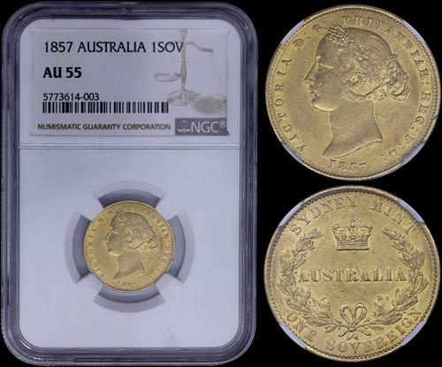 AUSTRALIA: 1 Sovereign (1857) in ... 