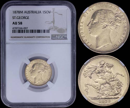 AUSTRALIA: 1 Sovereign (1878 M) in ... 