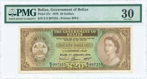 BELIZE: 20 Dollars (1.1.1976) in ... 